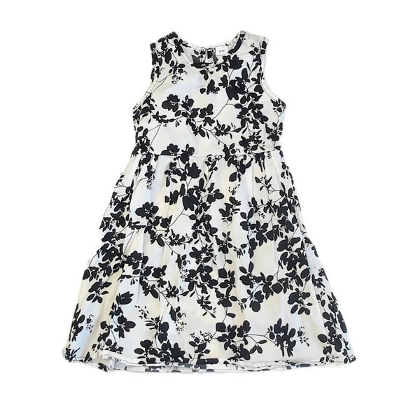 Unknown Brand Other - Unknown Brand Girls White | Black Floral Dress size: 6-7 Years